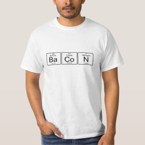 Bacon Periodic Table Geek Humor T_Shirt