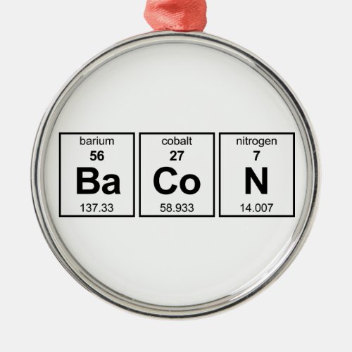 BaCoN Periodic Table Metal Ornament