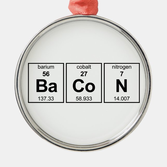 BaCoN Periodic Table Metal Ornament (Front)