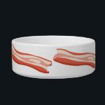 Bacon Pet Bowl<br><div class="desc">Bacon,  bacon,  bacon!!!  Feed or water your dog or cat with this ceramic bowl with several bacon strips on it.</div>