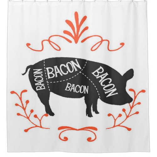 Bacon pig  Bacon blanket  Cute Blanket Shower Curtain