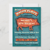 Bacon Pork Pig Party Invitation (Front)