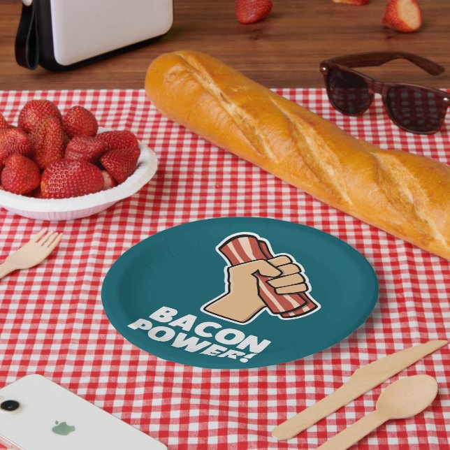 Bacon Power Paper Plates (Picnic)