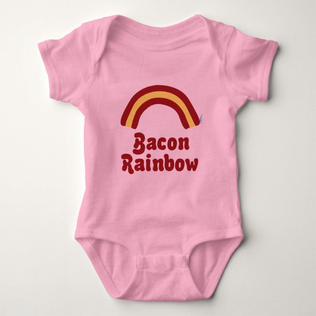 Bacon Rainbow Baby Clothes Baby Bodysuit (Front)