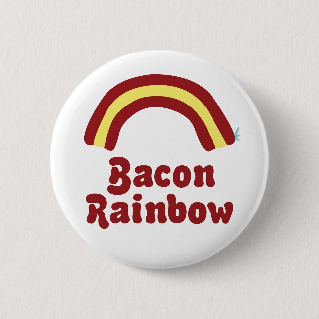 Bacon Rainbow Pinback Button (Front)