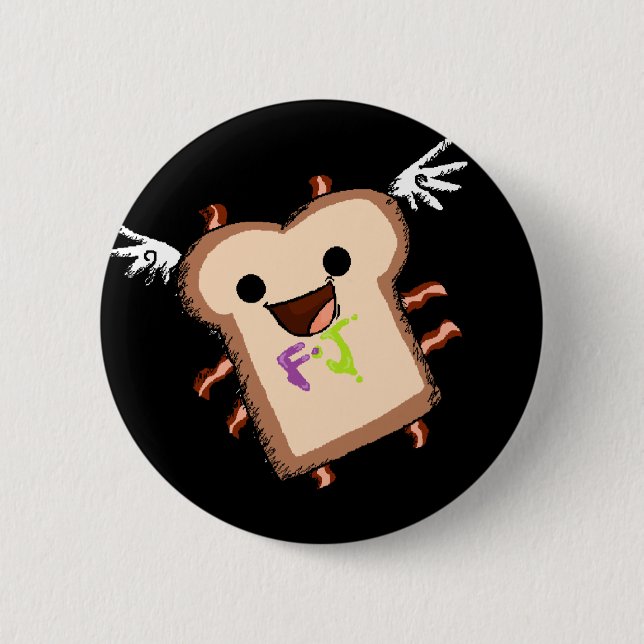 bacon sammich pinback button (Front)