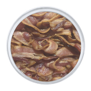 Bacon Silver Finish Lapel Pin