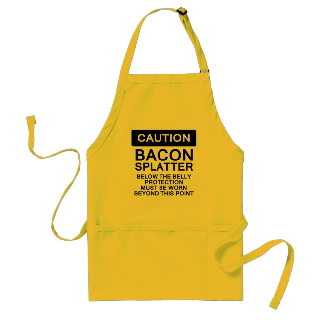 Bacon Splatter Caution Adult Apron (Front)