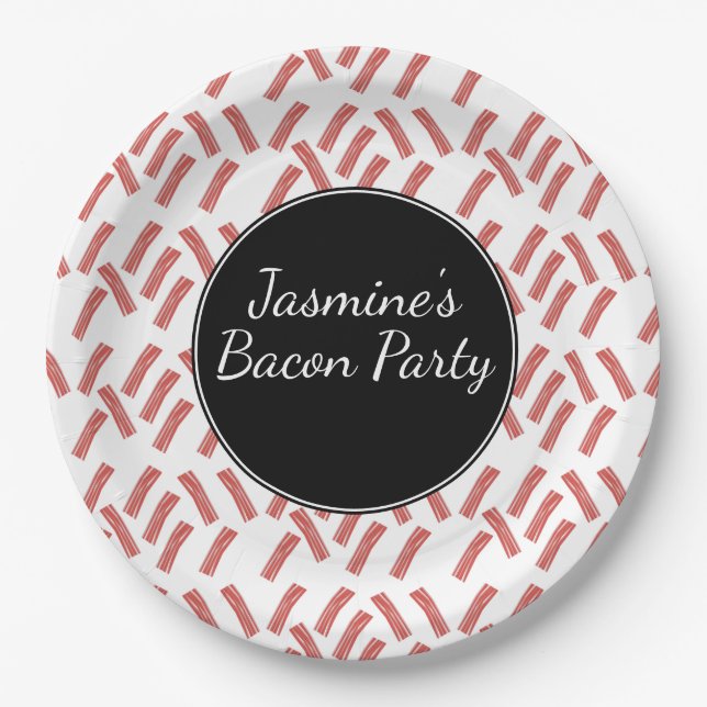 Bacon Strip Birthday Party Any Age Paper Plates (Front)