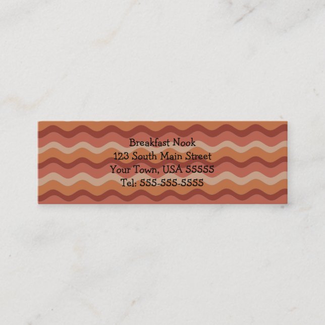 Bacon Strip Humorous Breakfast Diner Restaurant Mini Business Card (Front)