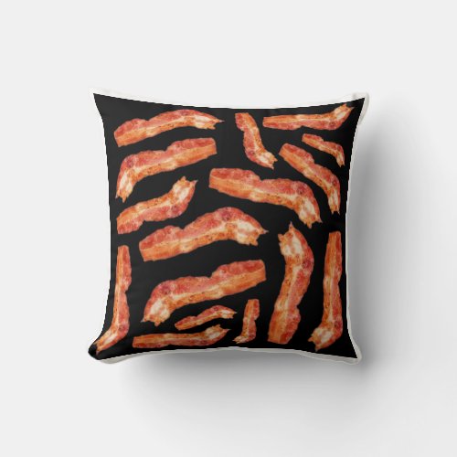 Bacon strip pattern throw pillow