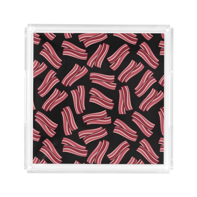 Bacon Strips Pattern Acrylic Tray (Front)