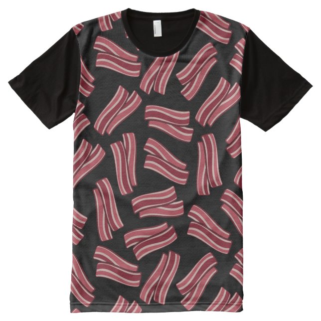 Bacon Strips Pattern All-Over-Print T-Shirt (Front)