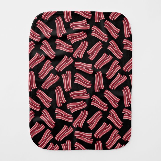 Bacon Strips Pattern Baby Burp Cloth (Front)
