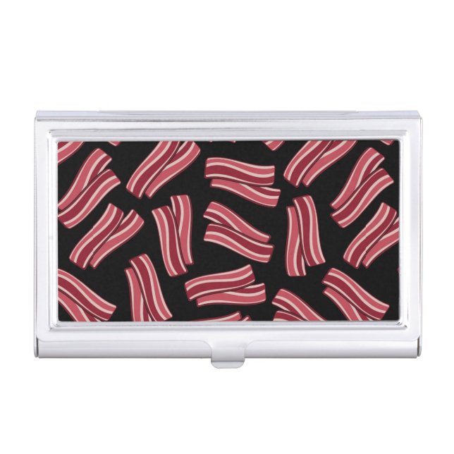 Bacon Strips Pattern Business Card Holder (Front)