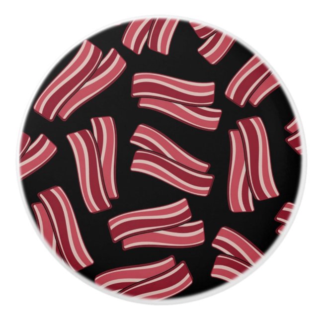 Bacon Strips Pattern Ceramic Knob (Front)