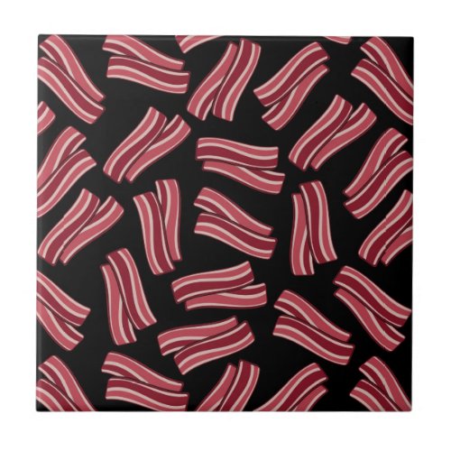 Bacon Strips Pattern Ceramic Tile