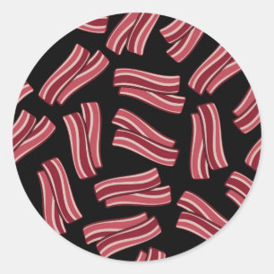 Bacon Strips Pattern Classic Round Sticker