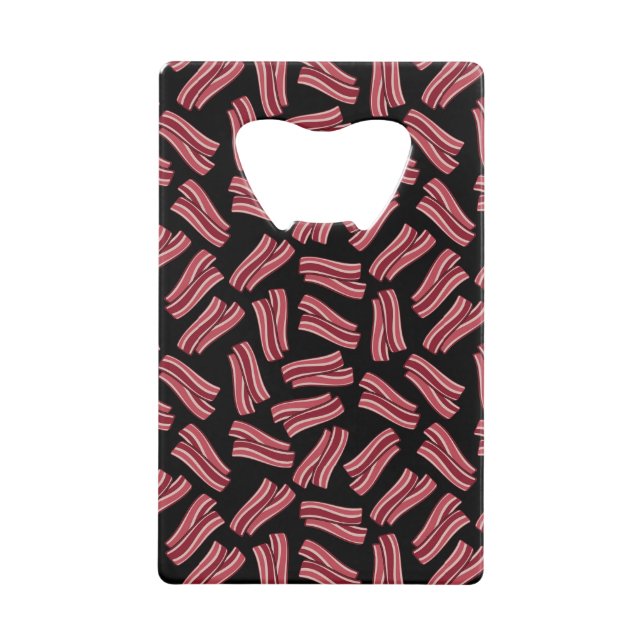 Bacon Strips Pattern Credit Card Bottle Opener (Front)