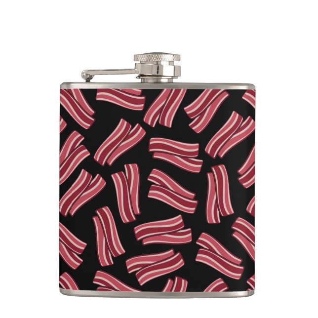 Bacon Strips Pattern Hip Flask (Front)
