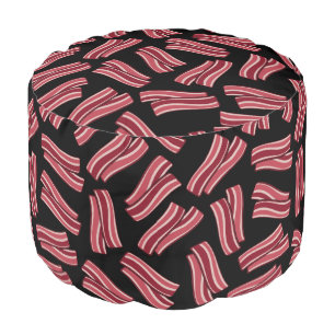 Bacon Strips Pattern Pouf