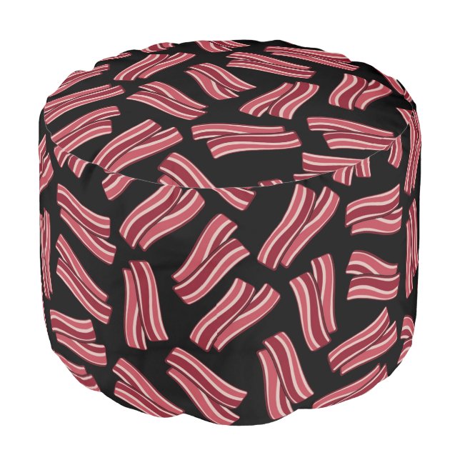 Bacon Strips Pattern Pouf (Angled Front)