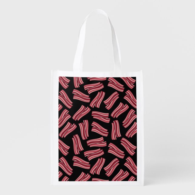 Bacon Strips Pattern Reusable Grocery Bag (Front)
