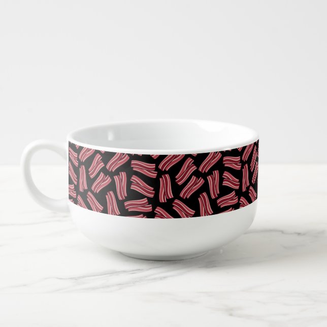 Bacon Strips Pattern Soup Mug (Right)