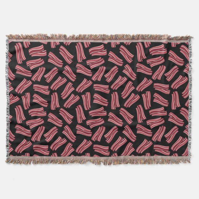 Bacon Strips Pattern Throw Blanket (Front)