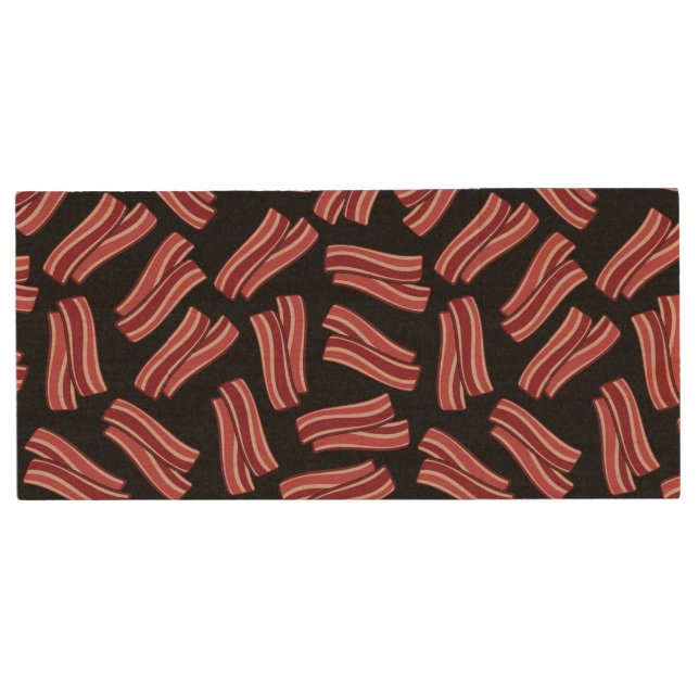 Bacon Strips Pattern Wood USB Flash Drive (Front)