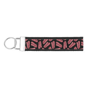 Bacon Strips Pattern Wrist Keychain