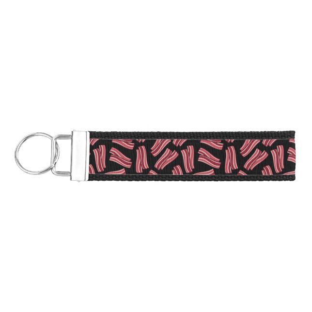 Bacon Strips Pattern Wrist Keychain (Keys on Left)
