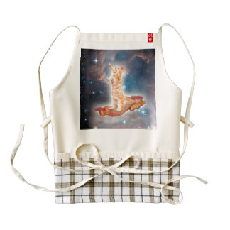 Bacon Surfing Cat in the Universe Zazzle HEART Apron