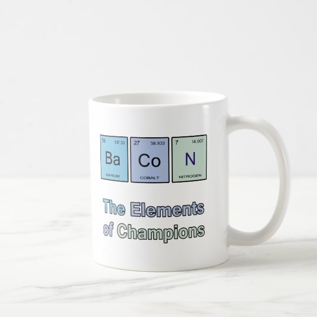 Bacon, The Elements of Champions Coffee Mug (Right)