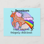 Bacon Unicorn - Baconicorn Magical Delicious Shirt Postcard at Zazzle