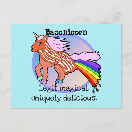 Bacon Unicorn - Baconicorn Magical Delicious Shirt Postcard