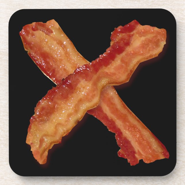 Bacon X O X LOVE Beverage Coaster (Front)