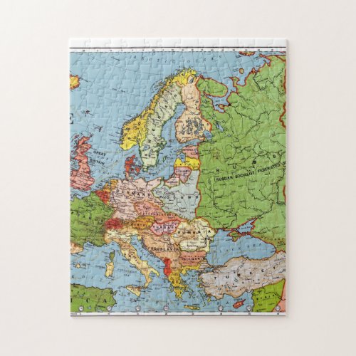 Bacons Standard Map Of Europe By George Bacon Jigsaw Puzzle