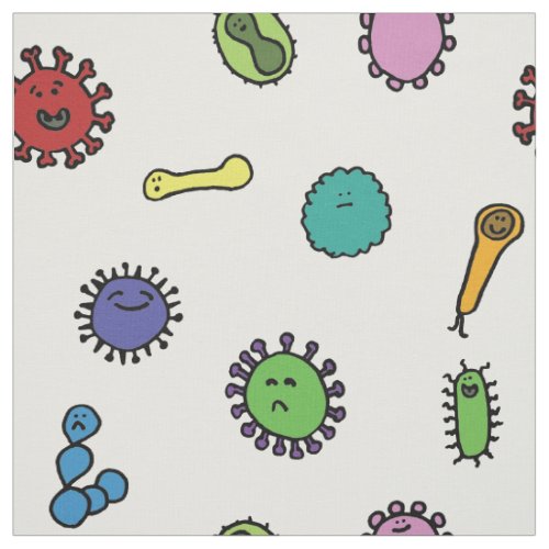 Bacteria and Virus kids pattern Fabric