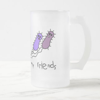 Bacteria are my friends frosted glass beer mug