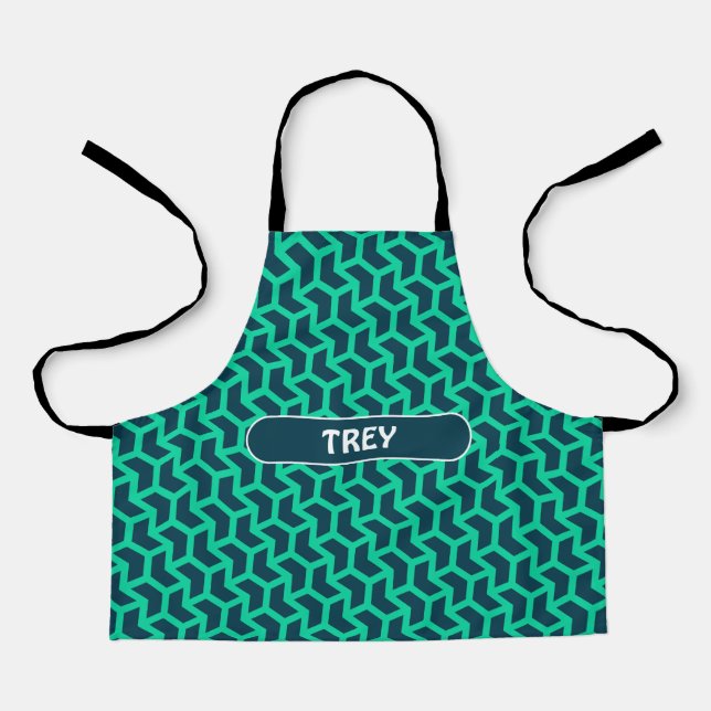 Bacteria Blue Navy Minimal Pattern Apron (Front)