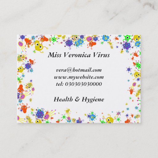 Customizable Bacteria Border, Business Card Template