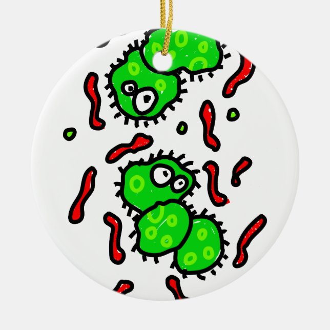 Bacteria Ceramic Ornament (Front)