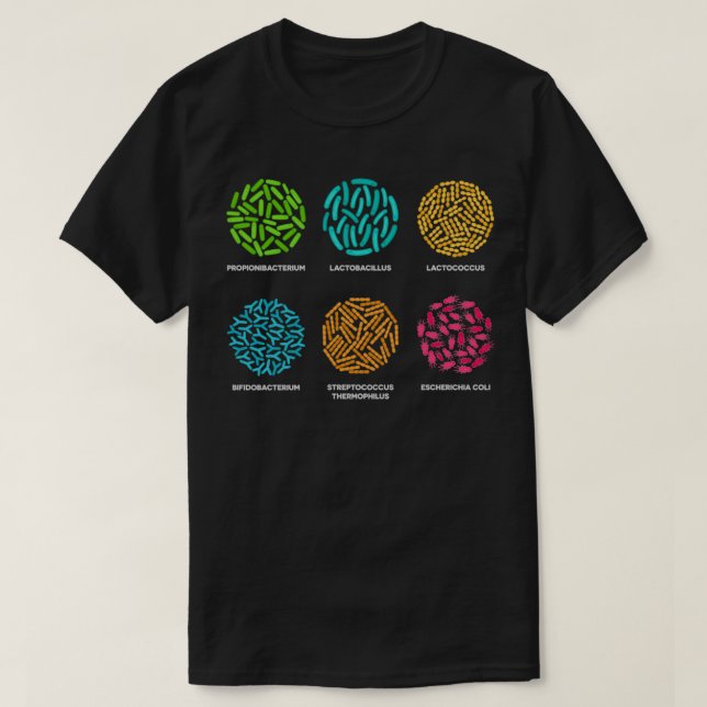 Bacteria Collection Colorful Microbiological cultu T-Shirt (Design Front)
