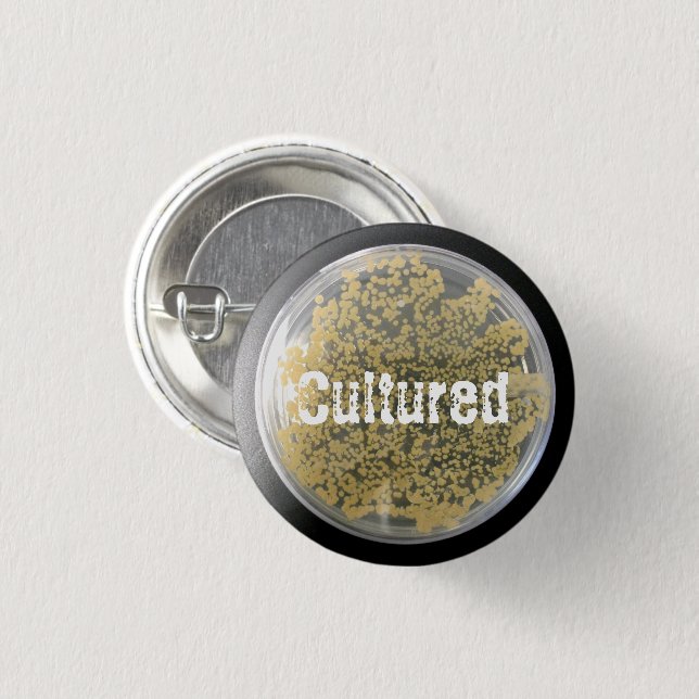 Bacteria Culture Plate Button (Front & Back)