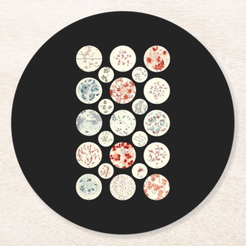 bacteria funny microbiology bacteria science tiny round paper coaster