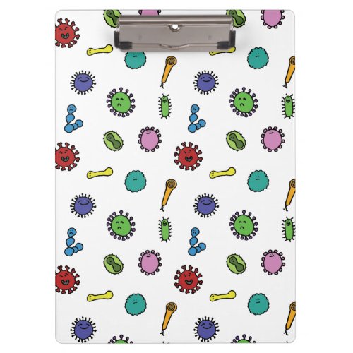 Bacteria germs and viruses pattern clipboard