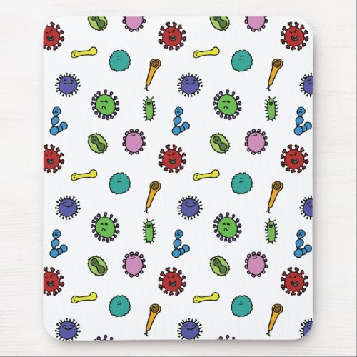 Bacteria germs and viruses pattern mouse pad