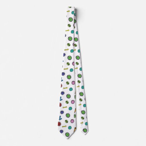 Bacteria germs and viruses pattern neck tie