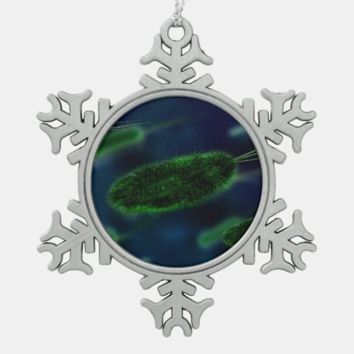 Bacteria Microbes Snowflake Pewter Christmas Ornament